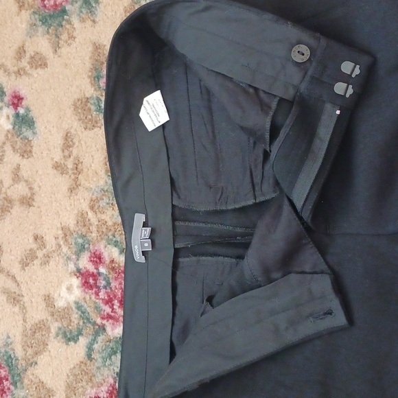 Vince wool blend trousers pants zipper fly cuffed cropped black size 8 - Picture 5 of 8